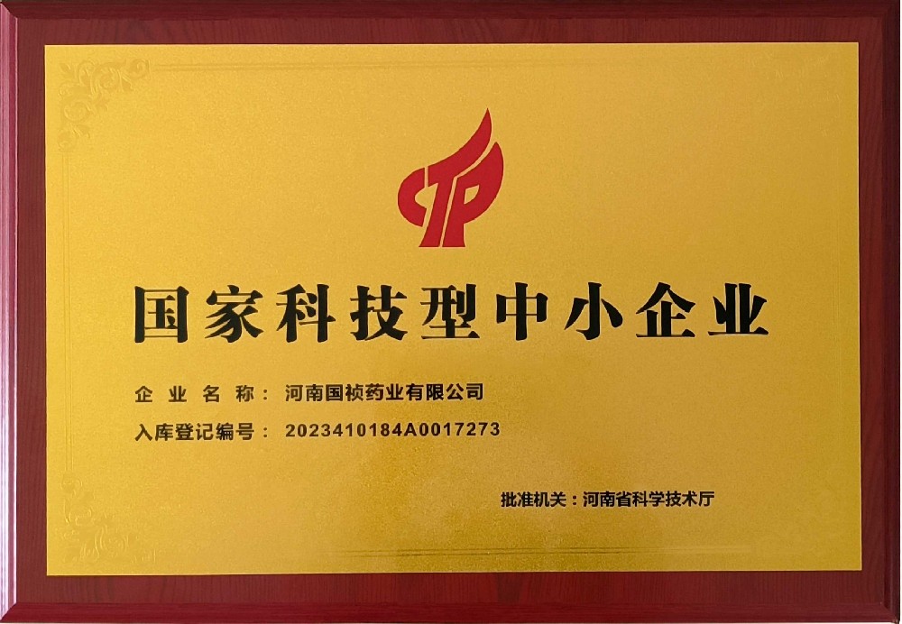 熱烈慶祝國禎藥業(yè)榮獲“國家科技型中小型企業(yè)”榮譽(yù)稱(chēng)號
